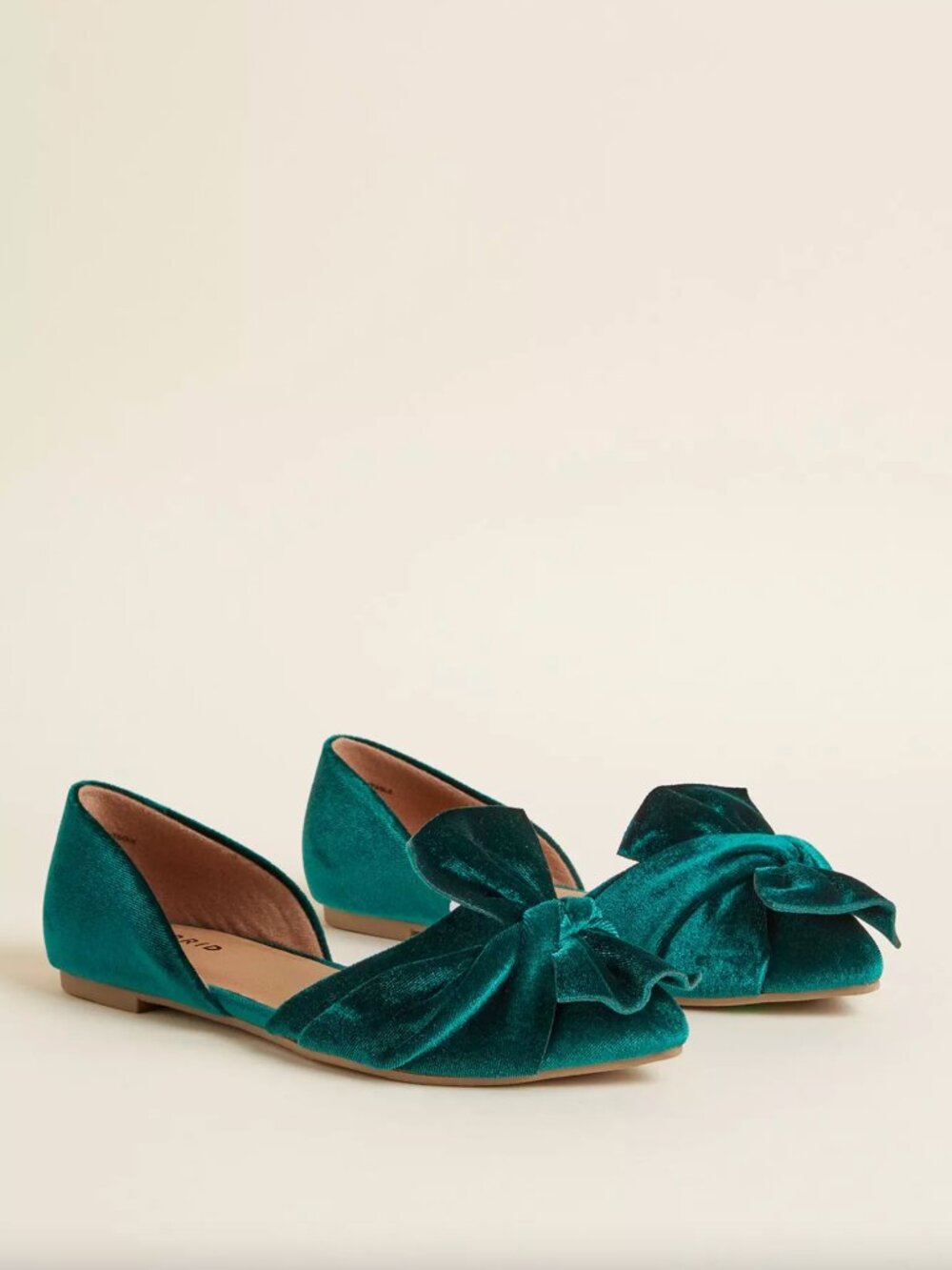 Torrid Twist Bow D'Orsay Flat Green Almond Toe Slip On Shoes Size 9WW